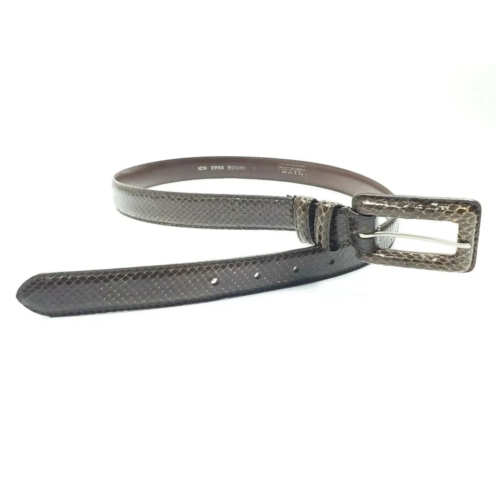 Vintage RITZ Accessory Collection‎ Genuine Snake Skin Dark Brown Women's Large
